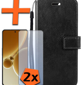 Nomfy Nomfy OnePlus Nord 3 Hoesje Bookcase Met 2x Screenprotector - Zwart