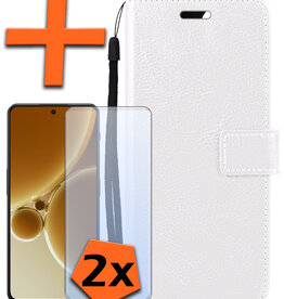 Nomfy Nomfy OnePlus Nord 3 Hoesje Bookcase Met 2x Screenprotector - Wit