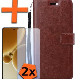 Nomfy Nomfy OnePlus Nord 3 Hoesje Bookcase Met 2x Screenprotector - Bruin