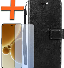 Nomfy Nomfy OnePlus Nord 3 Hoesje Bookcase Met Screenprotector - Zwart