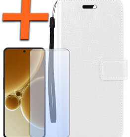 Nomfy Nomfy OnePlus Nord 3 Hoesje Bookcase Met Screenprotector - Wit