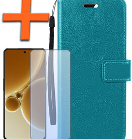 Nomfy Nomfy OnePlus Nord 3 Hoesje Bookcase Met Screenprotector - Turquoise