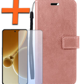 Nomfy Nomfy OnePlus Nord 3 Hoesje Bookcase Met Screenprotector - Rose Goud