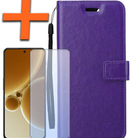 Nomfy Nomfy OnePlus Nord 3 Hoesje Bookcase Met Screenprotector - Paars