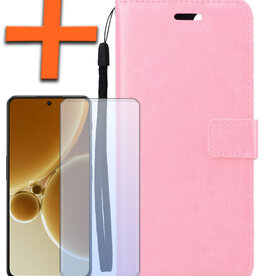 Nomfy Nomfy OnePlus Nord 3 Hoesje Bookcase Met Screenprotector - Lichtroze