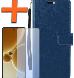 Nomfy Nomfy OnePlus Nord 3 Hoesje Bookcase Met Screenprotector - Donkerblauw