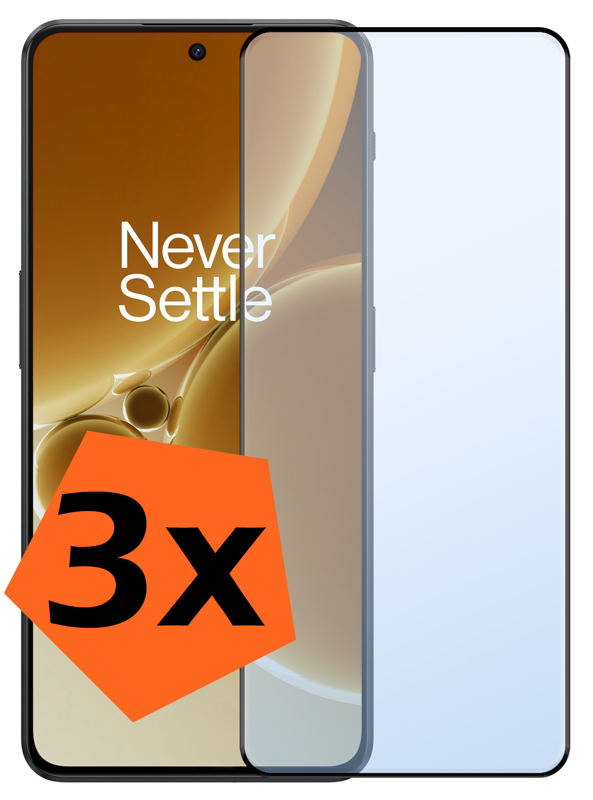 Nomfy Screenprotector Geschikt voor OnePlus Nord 3 Screenprotector Bescherm Glas - Screenprotector Geschikt voor OnePlus Nord 3 Screen Protector Tempered Glass Full Screen Full Cover - 3 PACK