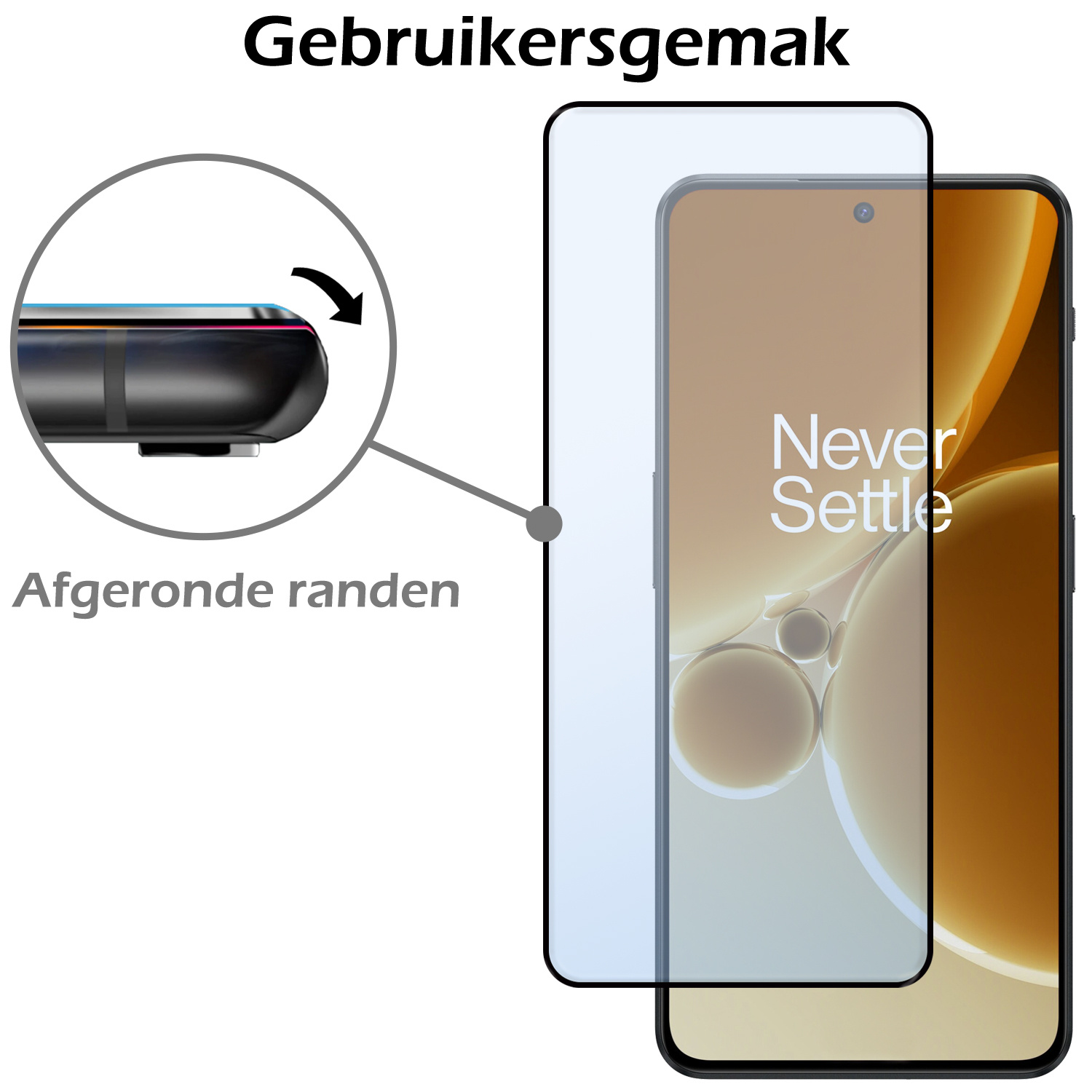 Nomfy Screenprotector Geschikt voor OnePlus Nord 3 Screenprotector Bescherm Glas - Screenprotector Geschikt voor OnePlus Nord 3 Screen Protector Tempered Glass Full Screen Full Cover - 3 PACK