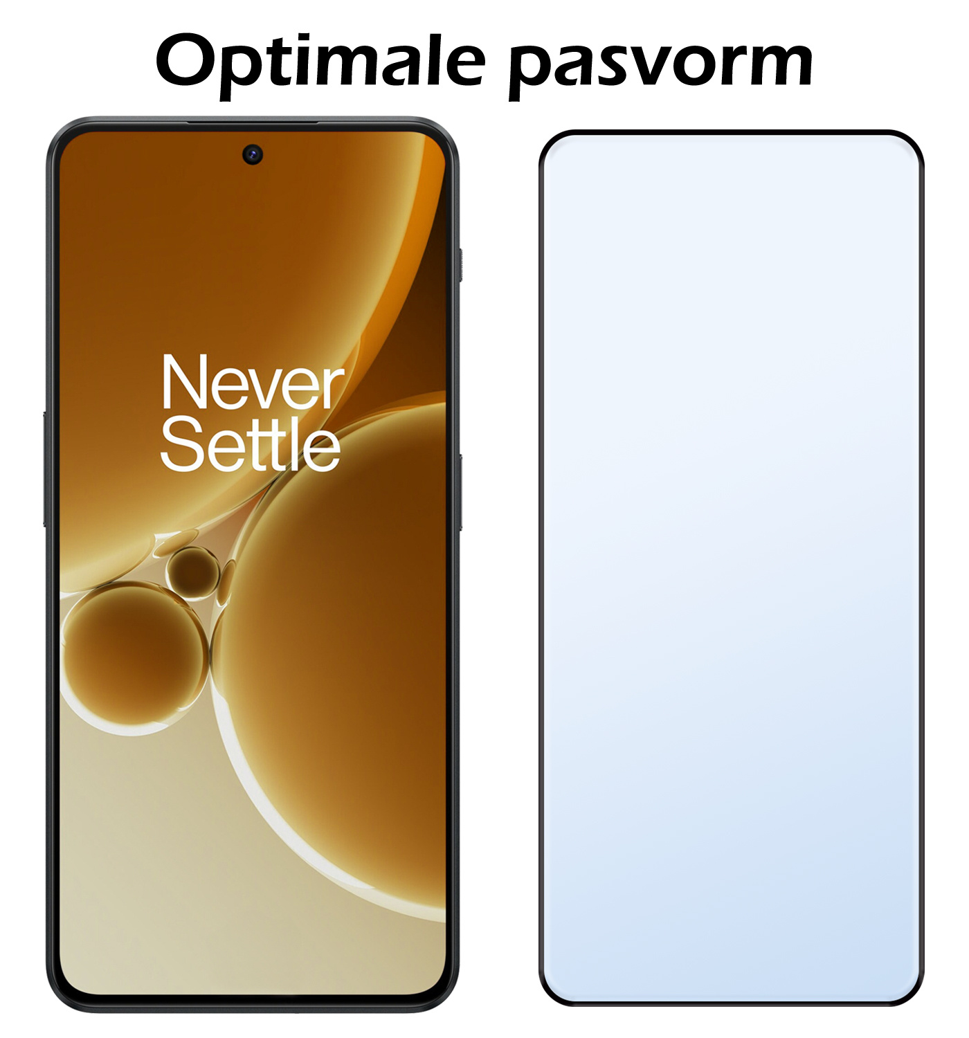Nomfy Screenprotector Geschikt voor OnePlus Nord 3 Screenprotector Bescherm Glas - Screenprotector Geschikt voor OnePlus Nord 3 Screen Protector Tempered Glass Full Screen Full Cover - 2 PACK
