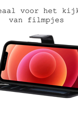 BASEY. Hoes Geschikt voor iPhone 12 Mini Hoesje Bookcase Hoes 2-in-1 Cover - Hoesje Geschikt voor iPhone 12 Mini Hoes 2-in-1 Hoesje Case - Zwart