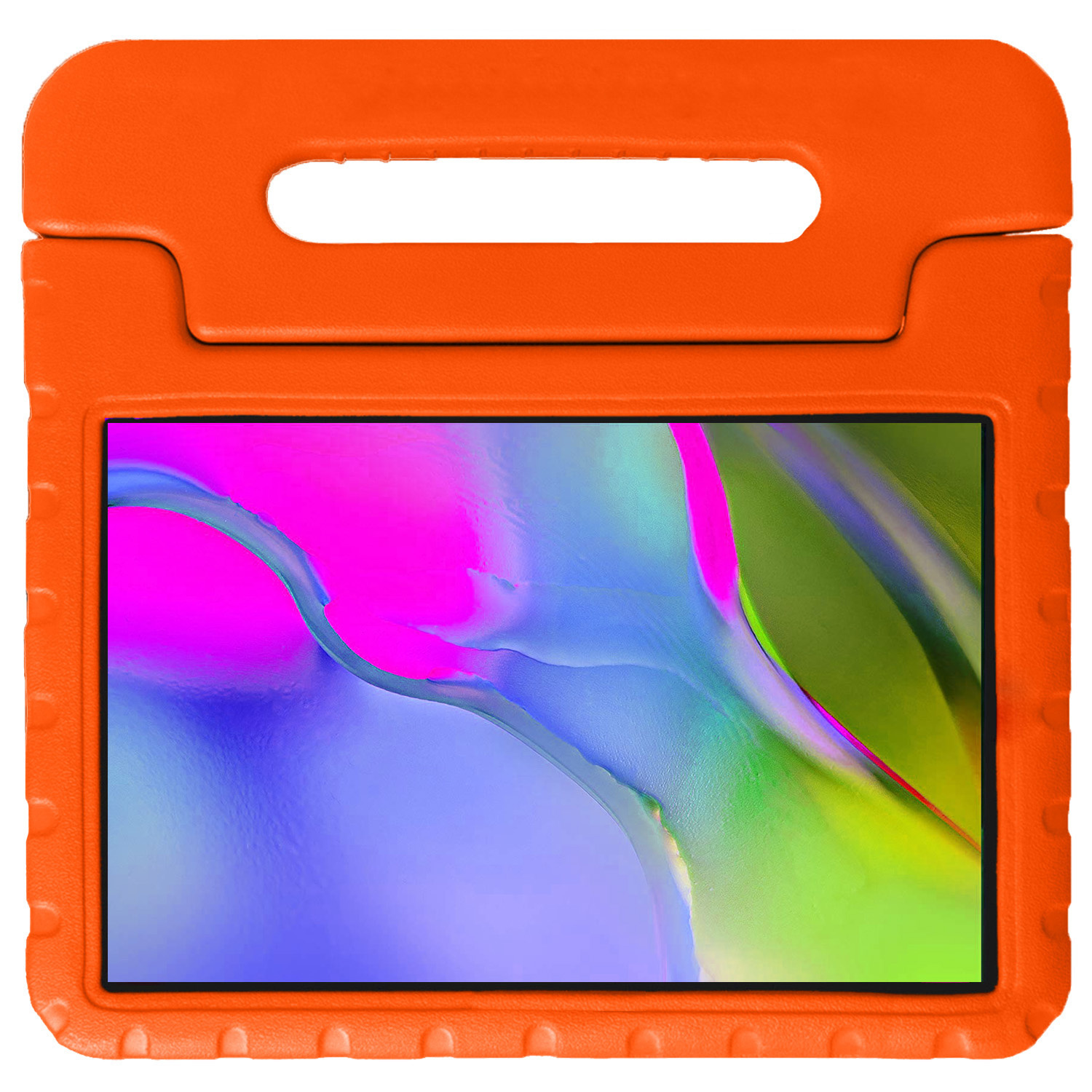 Nomfy Hoes Geschikt voor Samsung Galaxy Tab A 10.1 2019 Hoes Bumper Kindvriendelijk Kids Case Kinderhoes - Hoesje Geschikt voor Samsung Tab A 10.1 2019 Hoesje Shockproof Cover Hoes - Oranje