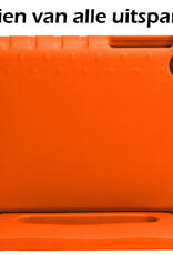 Nomfy Hoes Geschikt voor Samsung Galaxy Tab A 10.1 2019 Hoes Bumper Kindvriendelijk Kids Case Kinderhoes - Hoesje Geschikt voor Samsung Tab A 10.1 2019 Hoesje Shockproof Cover Hoes - Oranje