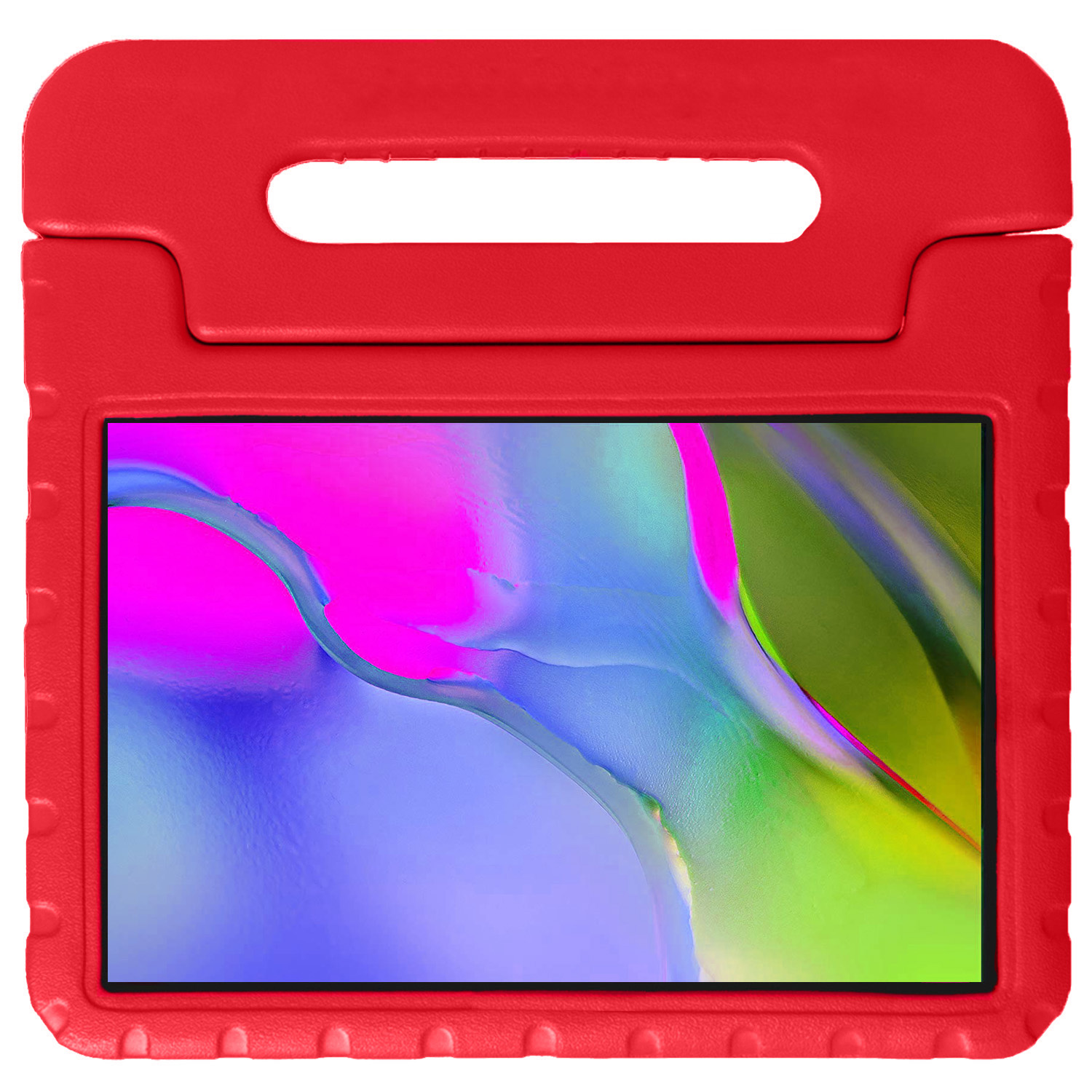 Nomfy Hoes Geschikt voor Samsung Galaxy Tab A 10.1 2019 Hoes Bumper Kindvriendelijk Kids Case Kinderhoes - Hoesje Geschikt voor Samsung Tab A 10.1 2019 Hoesje Shockproof Cover Hoes - Rood