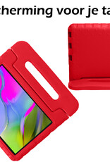 Nomfy Hoes Geschikt voor Samsung Galaxy Tab A 10.1 2019 Hoes Bumper Kindvriendelijk Kids Case Kinderhoes - Hoesje Geschikt voor Samsung Tab A 10.1 2019 Hoesje Shockproof Cover Hoes - Rood