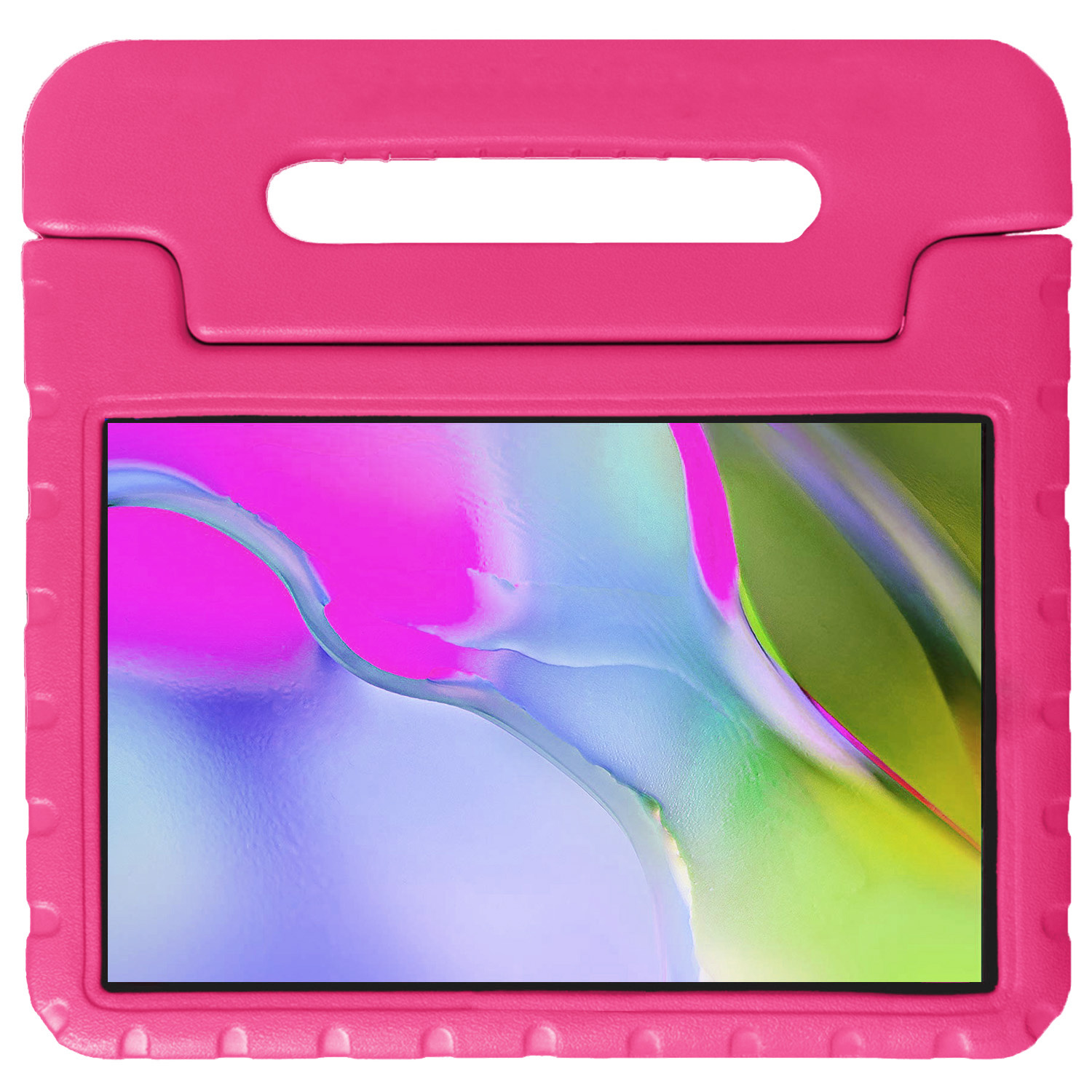 Nomfy Hoes Geschikt voor Samsung Galaxy Tab A 10.1 2019 Hoes Bumper Kindvriendelijk Kids Case Kinderhoes - Hoesje Geschikt voor Samsung Tab A 10.1 2019 Hoesje Shockproof Cover Hoes - Roze