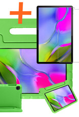 Nomfy Hoes Geschikt voor Samsung Galaxy Tab A 10.1 2019 Hoes Bumper Kindvriendelijk Kids Case Kinderhoes Met Screenprotector - Hoesje Geschikt voor Samsung Tab A 10.1 2019 Hoesje Shockproof Cover Hoes - Groen