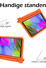 Nomfy Hoes Geschikt voor Samsung Galaxy Tab A 10.1 2019 Hoes Bumper Kindvriendelijk Kids Case Kinderhoes Met Screenprotector - Hoesje Geschikt voor Samsung Tab A 10.1 2019 Hoesje Shockproof Cover Hoes - Oranje