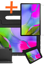Nomfy Hoes Geschikt voor Samsung Galaxy Tab A 10.1 2019 Hoes Bumper Kindvriendelijk Kids Case Kinderhoes Met Screenprotector - Hoesje Geschikt voor Samsung Tab A 10.1 2019 Hoesje Shockproof Cover Hoes - Zwart