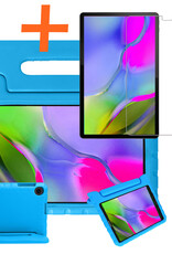 Nomfy Hoes Geschikt voor Samsung Galaxy Tab A 10.1 2019 Hoes Bumper Kindvriendelijk Kids Case Kinderhoes Met Screenprotector - Hoesje Geschikt voor Samsung Tab A 10.1 2019 Hoesje Shockproof Cover Hoes - Blauw