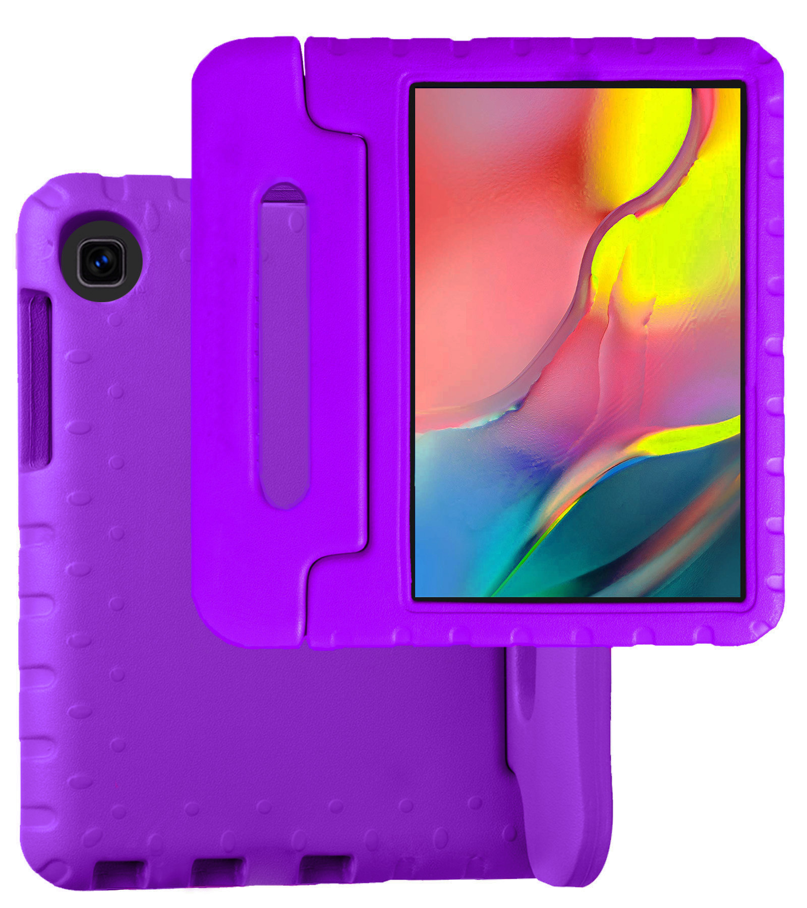 BASEY. Hoesje Geschikt voor Samsung Galaxy Tab A 10.1 2019 Hoesje Kinder Hoes Shockproof Kinderhoes - Kindvriendelijk Hoesje Geschikt voor Samsung Tab A 10.1 2019 Hoes Kids Case - Paars