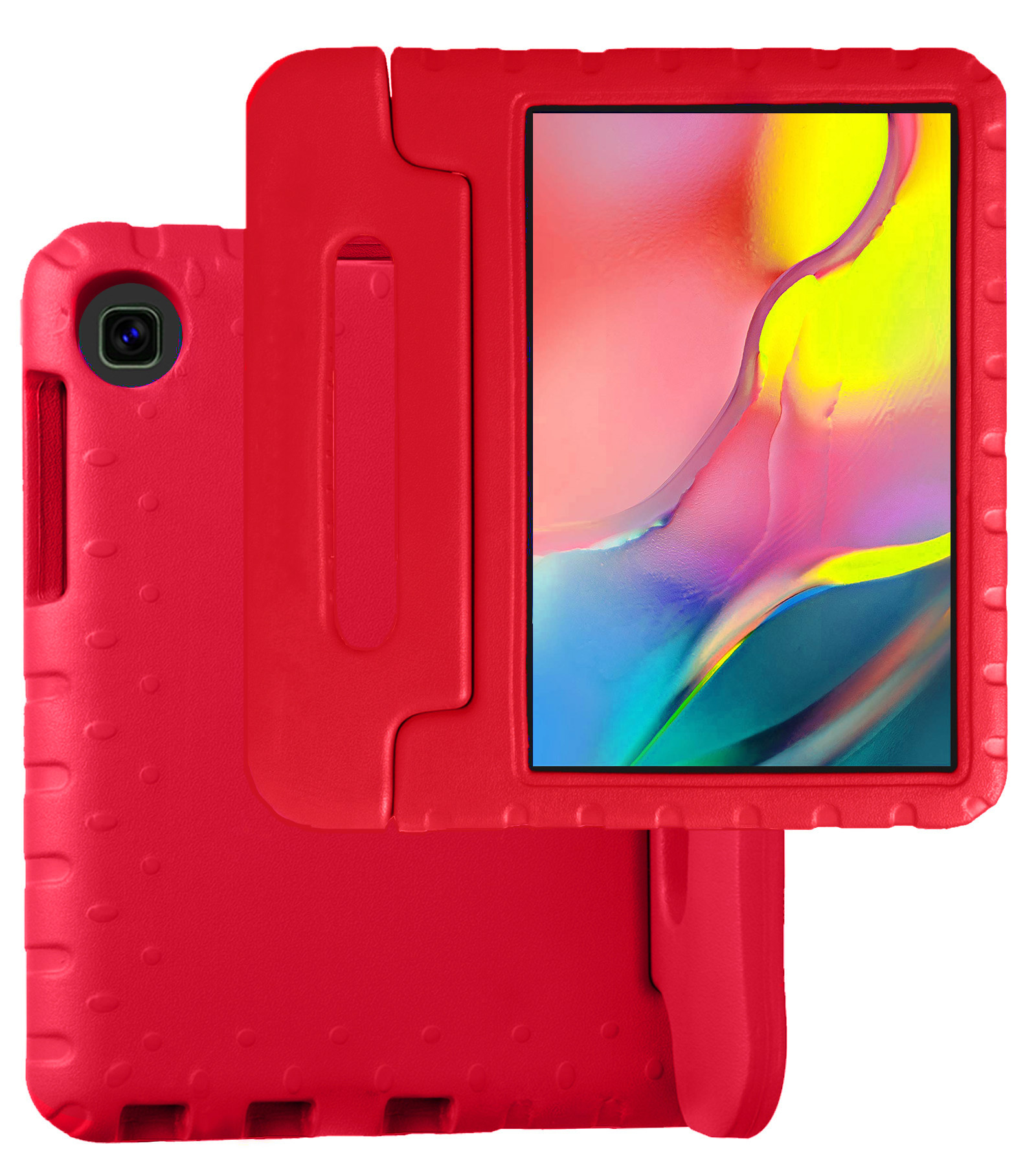 BASEY. Hoesje Geschikt voor Samsung Galaxy Tab A 10.1 2019 Hoesje Kinder Hoes Shockproof Kinderhoes - Kindvriendelijk Hoesje Geschikt voor Samsung Tab A 10.1 2019 Hoes Kids Case - Rood