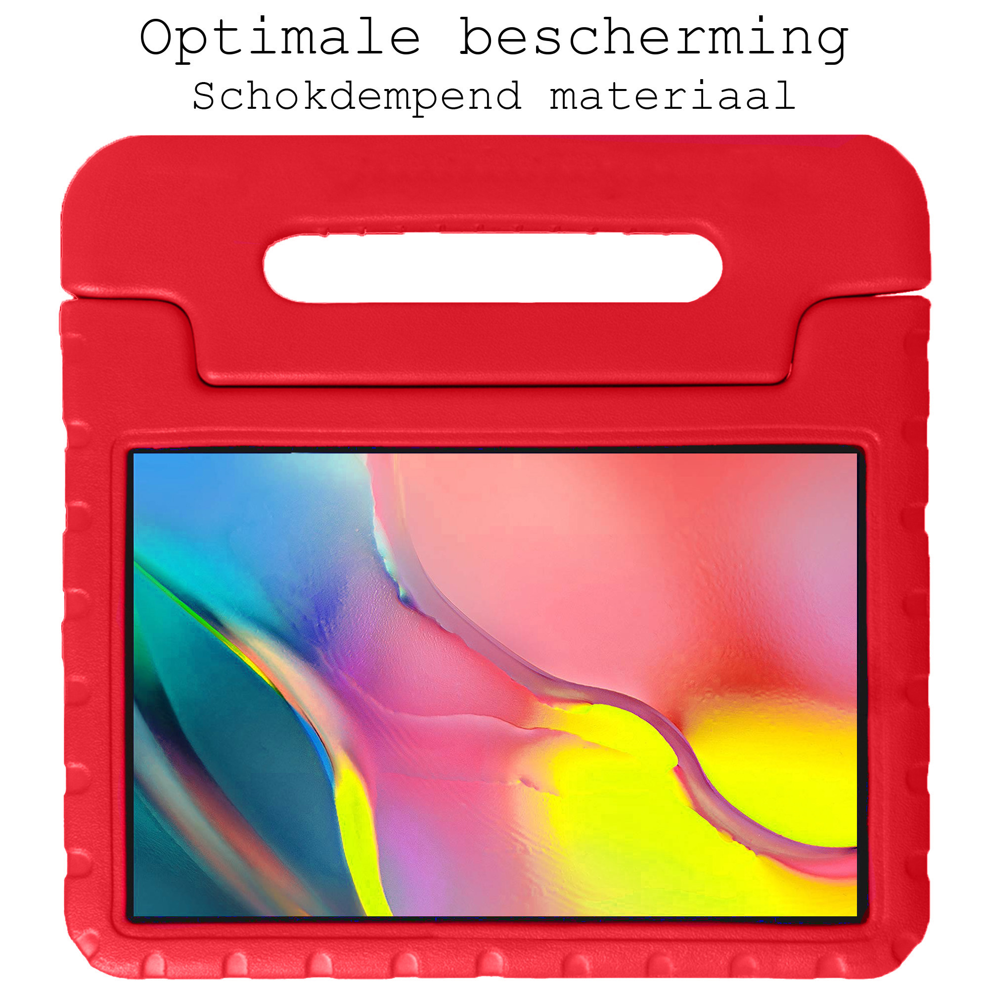 BASEY. Hoesje Geschikt voor Samsung Galaxy Tab A 10.1 2019 Hoesje Kinder Hoes Shockproof Kinderhoes - Kindvriendelijk Hoesje Geschikt voor Samsung Tab A 10.1 2019 Hoes Kids Case - Rood
