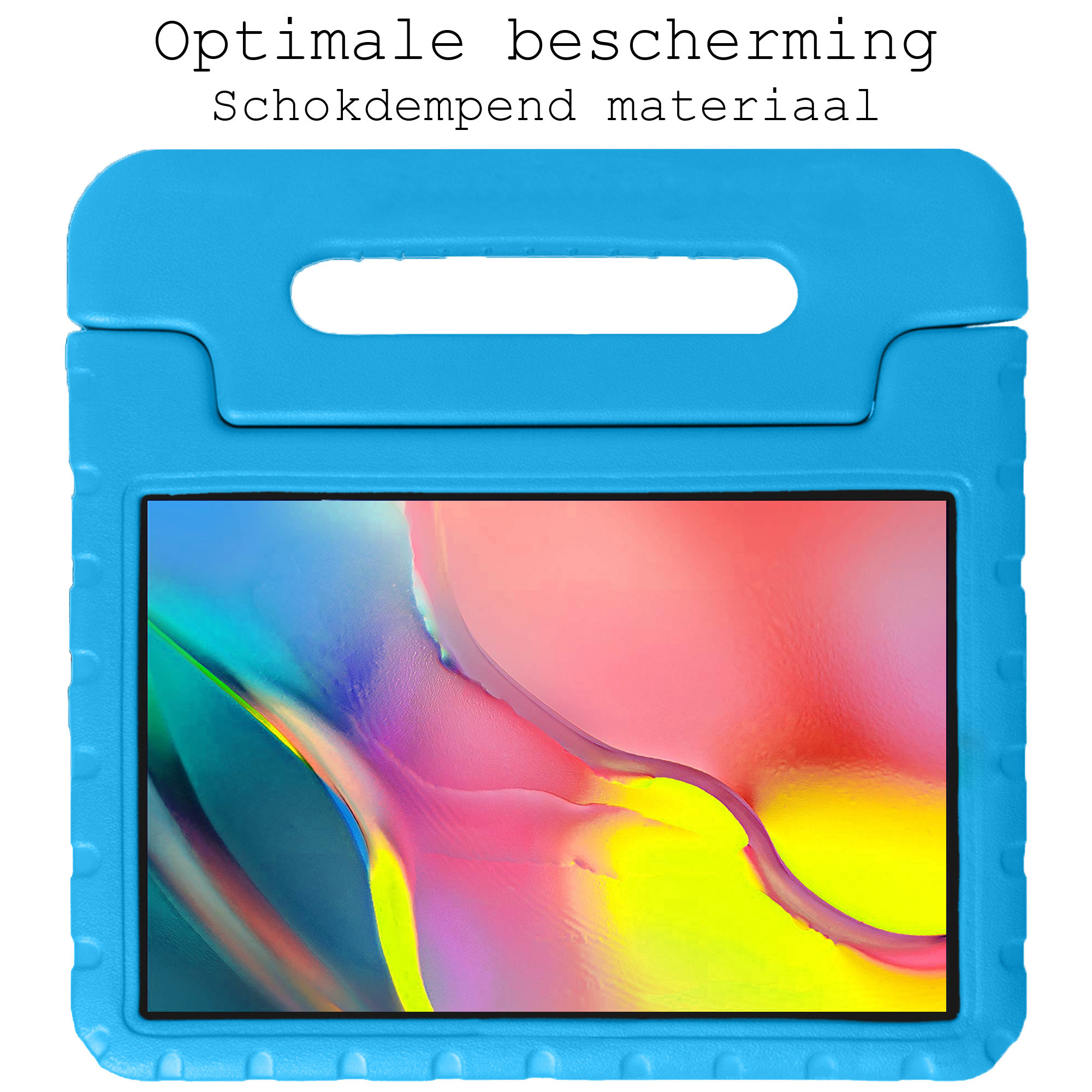 BASEY. Hoesje Geschikt voor Samsung Galaxy Tab A 10.1 2019 Hoesje Kinder Hoes Shockproof Kinderhoes Met Screenprotector - Kindvriendelijk Hoesje Geschikt voor Samsung Tab A 10.1 2019 Hoes Kids Case - Blauw