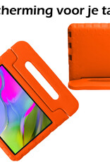 Nomfy Hoes Geschikt voor Samsung Galaxy Tab A 10.1 2019 Hoes Bumper Kindvriendelijk Kids Case Kinderhoes Met 2x Screenprotector - Hoesje Geschikt voor Samsung Tab A 10.1 2019 Hoesje Shockproof Cover Hoes - Oranje