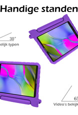 Nomfy Hoes Geschikt voor Samsung Galaxy Tab A 10.1 2019 Hoes Bumper Kindvriendelijk Kids Case Kinderhoes Met 2x Screenprotector - Hoesje Geschikt voor Samsung Tab A 10.1 2019 Hoesje Shockproof Cover Hoes - Paars