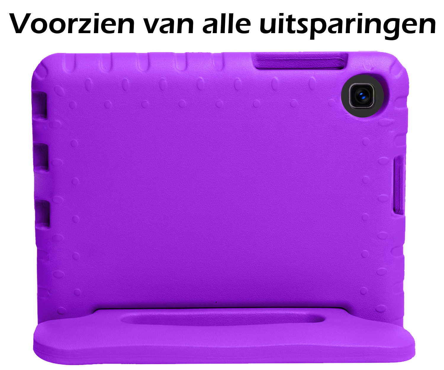 Nomfy Hoes Geschikt voor Samsung Galaxy Tab A 10.1 2019 Hoes Bumper Kindvriendelijk Kids Case Kinderhoes Met 2x Screenprotector - Hoesje Geschikt voor Samsung Tab A 10.1 2019 Hoesje Shockproof Cover Hoes - Paars