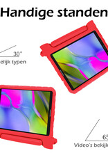 Nomfy Hoes Geschikt voor Samsung Galaxy Tab A 10.1 2019 Hoes Bumper Kindvriendelijk Kids Case Kinderhoes Met 2x Screenprotector - Hoesje Geschikt voor Samsung Tab A 10.1 2019 Hoesje Shockproof Cover Hoes - Rood