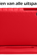 Nomfy Hoes Geschikt voor Samsung Galaxy Tab A 10.1 2019 Hoes Bumper Kindvriendelijk Kids Case Kinderhoes Met 2x Screenprotector - Hoesje Geschikt voor Samsung Tab A 10.1 2019 Hoesje Shockproof Cover Hoes - Rood
