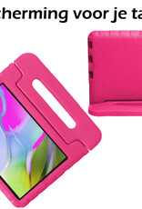 Nomfy Hoes Geschikt voor Samsung Galaxy Tab A 10.1 2019 Hoes Bumper Kindvriendelijk Kids Case Kinderhoes Met 2x Screenprotector - Hoesje Geschikt voor Samsung Tab A 10.1 2019 Hoesje Shockproof Cover Hoes - Roze