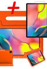 BASEY. Hoesje Geschikt voor Samsung Galaxy Tab A 10.1 2019 Hoesje Kinder Hoes Shockproof Kinderhoes Met Screenprotector - Kindvriendelijk Hoesje Geschikt voor Samsung Tab A 10.1 2019 Hoes Kids Case - Oranje