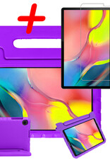 BASEY. Hoesje Geschikt voor Samsung Galaxy Tab A 10.1 2019 Hoesje Kinder Hoes Shockproof Kinderhoes Met Screenprotector - Kindvriendelijk Hoesje Geschikt voor Samsung Tab A 10.1 2019 Hoes Kids Case - Paars