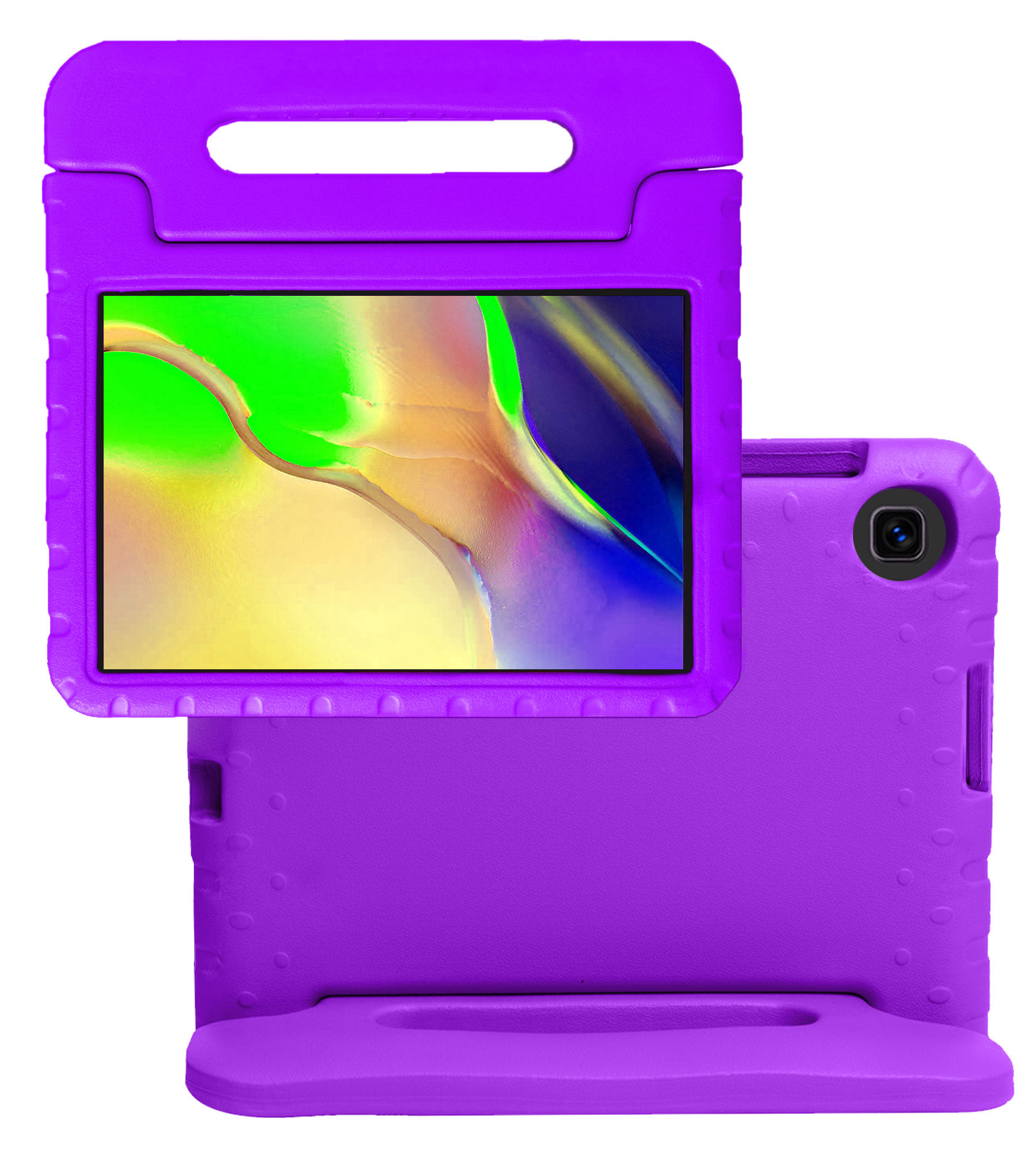 NoXx Hoesje Geschikt voor Samsung Galaxy Tab A 10.1 2019 Hoesje Kinderhoes Shockproof Hoes Kids Case - Paars