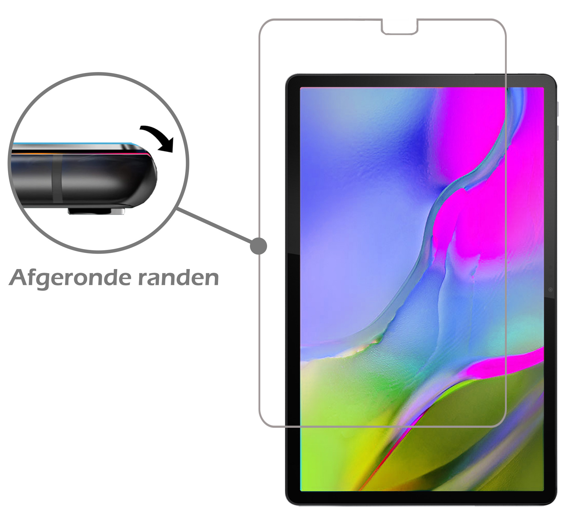 Nomfy Hoes Geschikt voor Samsung Galaxy Tab A 10.1 2019 Hoes Bumper Kindvriendelijk Kids Case Kinderhoes Met 2x Screenprotector - Hoesje Geschikt voor Samsung Tab A 10.1 2019 Hoesje Shockproof Cover Hoes - Roze
