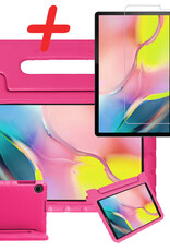 BASEY. Hoesje Geschikt voor Samsung Galaxy Tab A 10.1 2019 Hoesje Kinder Hoes Shockproof Kinderhoes Met Screenprotector - Kindvriendelijk Hoesje Geschikt voor Samsung Tab A 10.1 2019 Hoes Kids Case - Roze