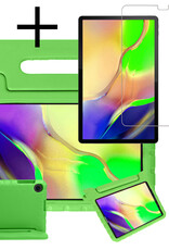 NoXx Hoesje Geschikt voor Samsung Galaxy Tab A 10.1 2019 Hoesje Kinderhoes Shockproof Hoes Kids Case Met Screenprotector - Groen
