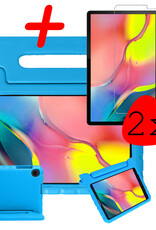 BASEY. Hoesje Geschikt voor Samsung Galaxy Tab A 10.1 2019 Hoesje Kinder Hoes Shockproof Kinderhoes Met 2x Screenprotector - Kindvriendelijk Hoesje Geschikt voor Samsung Tab A 10.1 2019 Hoes Kids Case - Blauw
