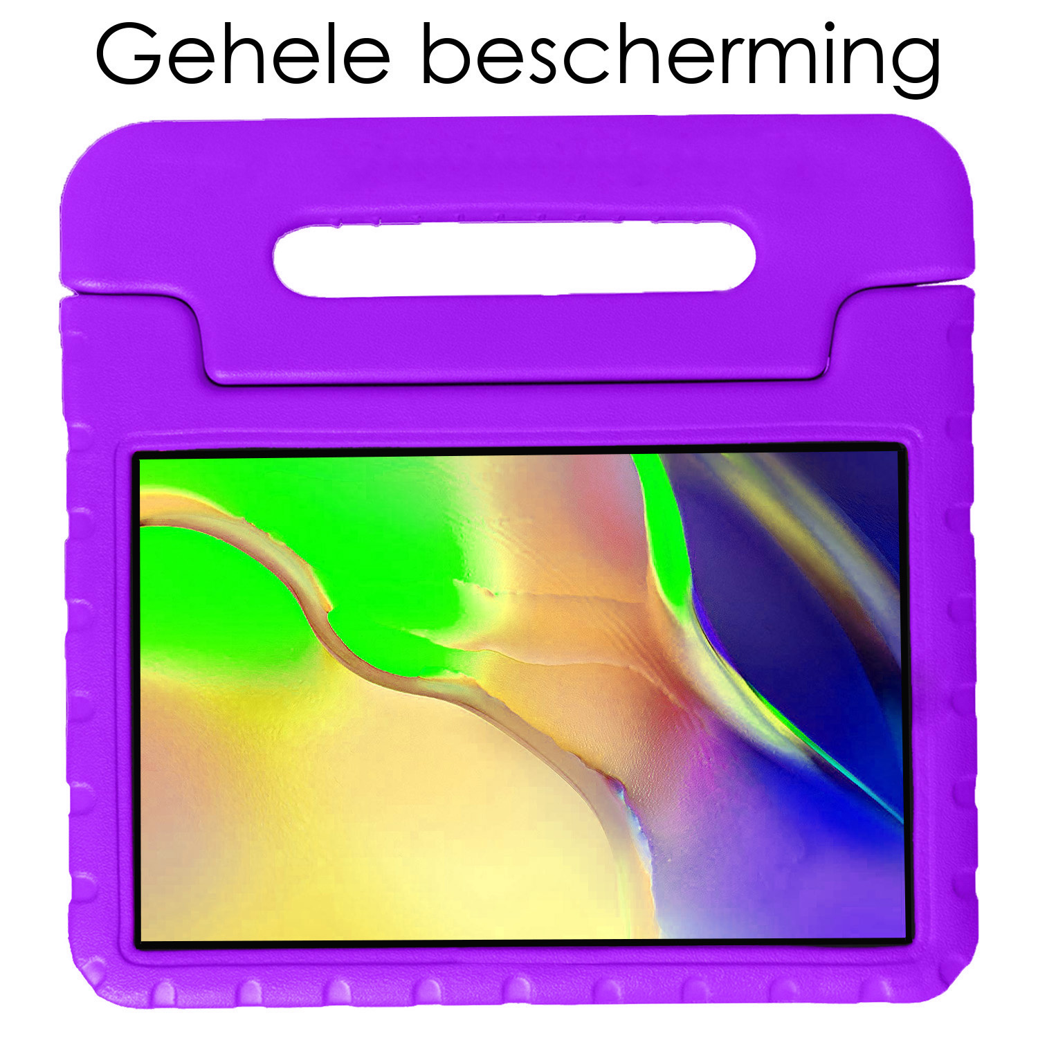 NoXx Hoesje Geschikt voor Samsung Galaxy Tab A 10.1 2019 Hoesje Kinderhoes Shockproof Hoes Kids Case Met Screenprotector - Paars