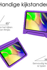 NoXx Hoesje Geschikt voor Samsung Galaxy Tab A 10.1 2019 Hoesje Kinderhoes Shockproof Hoes Kids Case Met Screenprotector - Paars