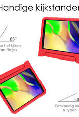 NoXx Hoesje Geschikt voor Samsung Galaxy Tab A 10.1 2019 Hoesje Kinderhoes Shockproof Hoes Kids Case Met Screenprotector - Rood