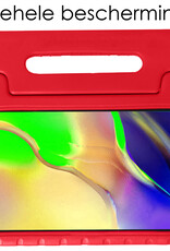NoXx Hoesje Geschikt voor Samsung Galaxy Tab A 10.1 2019 Hoesje Kinderhoes Shockproof Hoes Kids Case Met Screenprotector - Rood