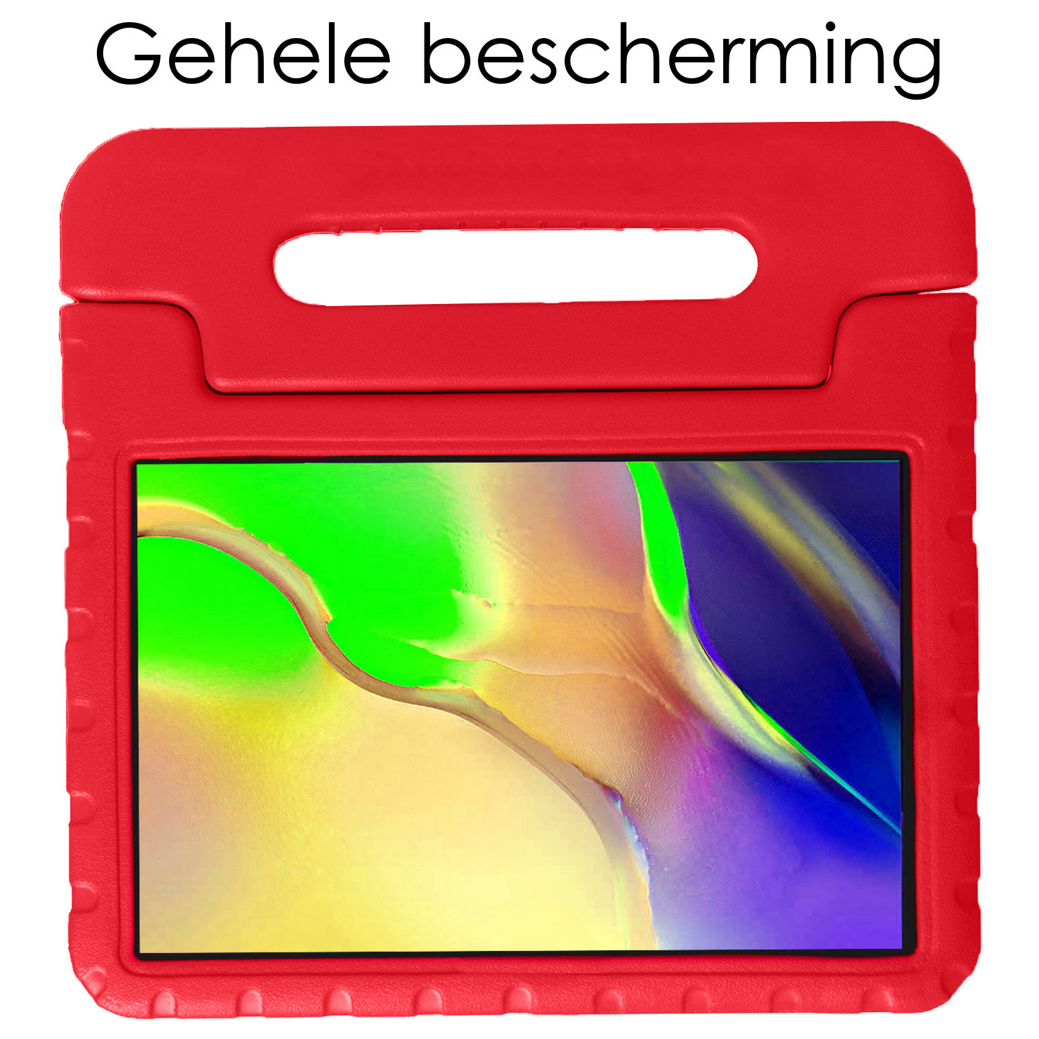NoXx Hoesje Geschikt voor Samsung Galaxy Tab A 10.1 2019 Hoesje Kinderhoes Shockproof Hoes Kids Case Met Screenprotector - Rood