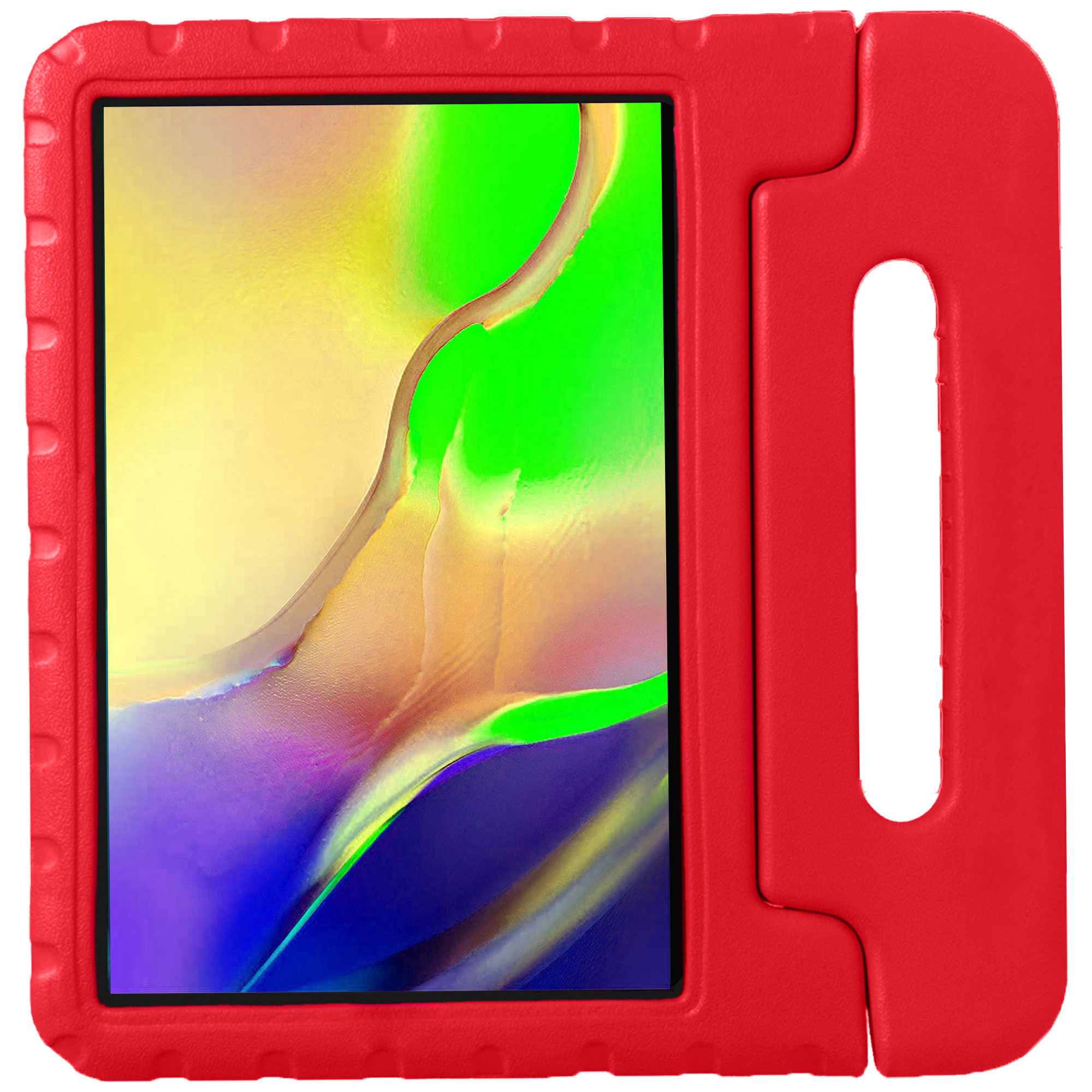 NoXx Hoesje Geschikt voor Samsung Galaxy Tab A 10.1 2019 Hoesje Kinderhoes Shockproof Hoes Kids Case Met Screenprotector - Rood