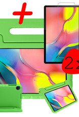 BASEY. Hoesje Geschikt voor Samsung Galaxy Tab A 10.1 2019 Hoesje Kinder Hoes Shockproof Kinderhoes Met 2x Screenprotector - Kindvriendelijk Hoesje Geschikt voor Samsung Tab A 10.1 2019 Hoes Kids Case - Groen