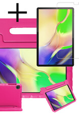 NoXx Hoesje Geschikt voor Samsung Galaxy Tab A 10.1 2019 Hoesje Kinderhoes Shockproof Hoes Kids Case Met Screenprotector - Roze
