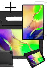 NoXx Hoesje Geschikt voor Samsung Galaxy Tab A 10.1 2019 Hoesje Kinderhoes Shockproof Hoes Kids Case Met Screenprotector - Zwart