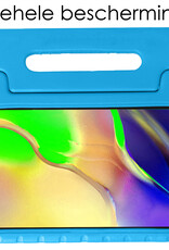 NoXx Hoesje Geschikt voor Samsung Galaxy Tab A 10.1 2019 Hoesje Kinderhoes Shockproof Hoes Kids Case Met 2x Screenprotector - Blauw